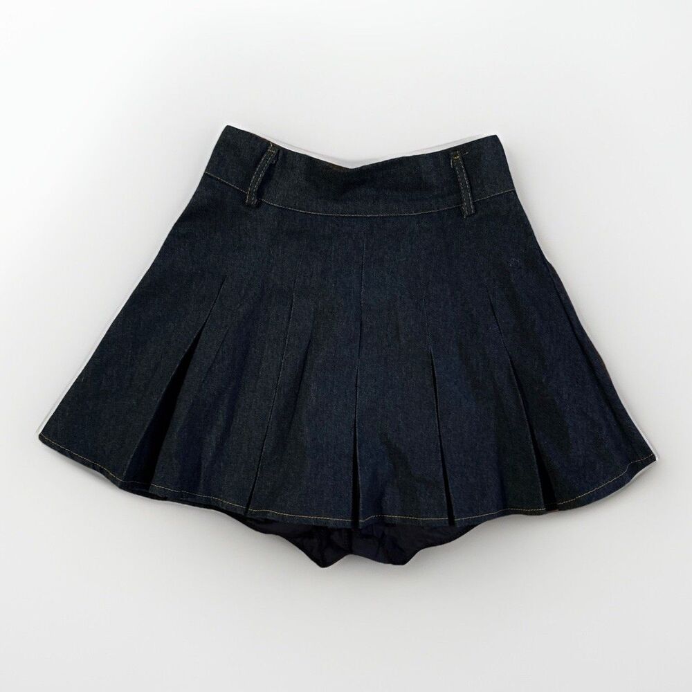 Women’s Pleated Preppy Denim Skort Size XS